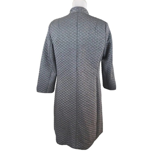 Kasper ~Woman Size 6~ Silver Quilted Jacket Long Blazer Fully Lined. - Picture 3 of 13